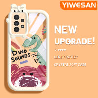 YIWESAN A13ปลอกสำหรับ Samsung 5G เคส A04s การ์ตูนรูปหมีสตรอเบอร์รี่น่ารักกรอบเคสใส่ Tpu เคสกันกระแทกกล้อง