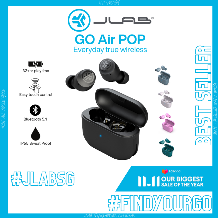 JLab GO Air POP True Wireless Earbuds 2 Years Warranty Bluetooth