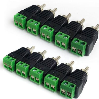 10pcs/set Rca Onnector Plug Speaker Wired To Audio Jack Adapter Rca Rca Plug Connector Connector Male S7n4