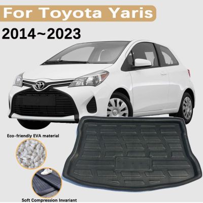 แผ่นรองฝาหน้าฝาหลังกระโปรงรถรถยนต์ Toyota Yaris อุปกรณ์เสริม L XP150 2014 2015 ~ 2023แผ่นเก็บพรมกันน้ำกล่องใส่ของบรรทุกการปลุกเครื่องรถเก๋งมีประตูท้าย