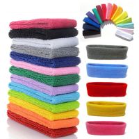 Quality Cotton Stretch Sweatband Uni Sports Sweat Headband Running Basketball Yoga Hair Band Men Women Elastic Gym Head Band