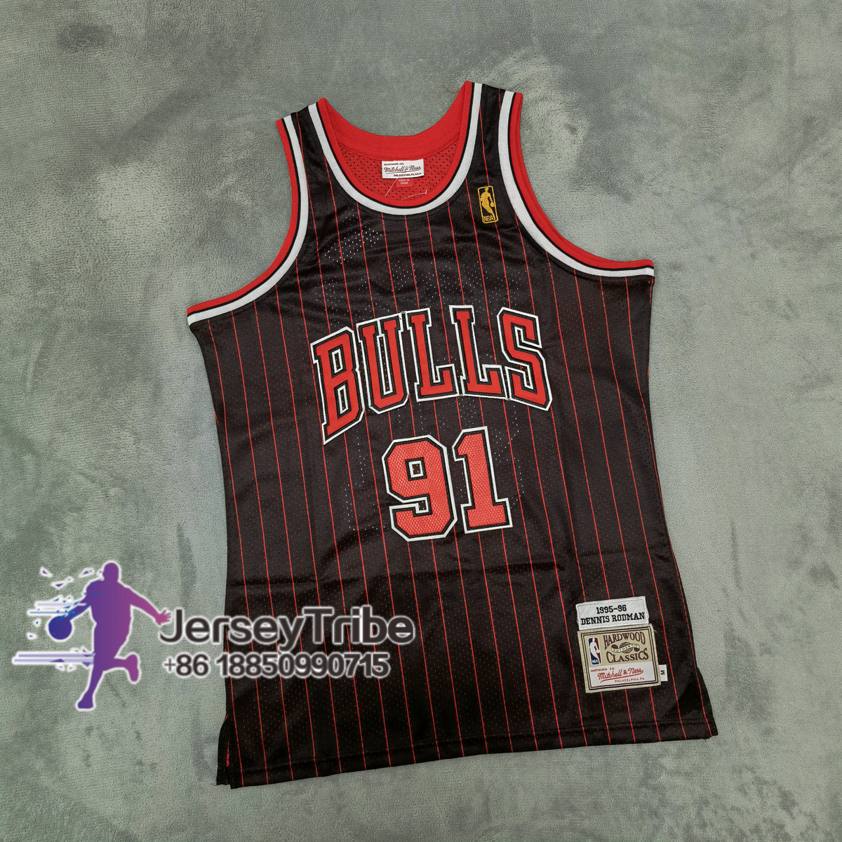 Retro 95 96 Dennis Rodman #91 Chicago Bulls Basketball Jersey Black strips## 