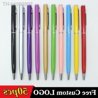 ✢ 50 Pcs Student Metal Ballpoint Pen Free Custom LOGO Office School Advertising Pen Text Engraving Wholesale Gift Pen