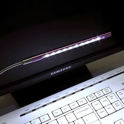USB LED Night Lights Flexible 5V Laptop Keyboard Reading Lighting USB LED Desk Book Lamp Silver/Black/Golden/Purple/Blue/Red Night Lights
