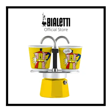 Bialetti Mini Express Magrite Coffee Maker with 2 Espresso Cups