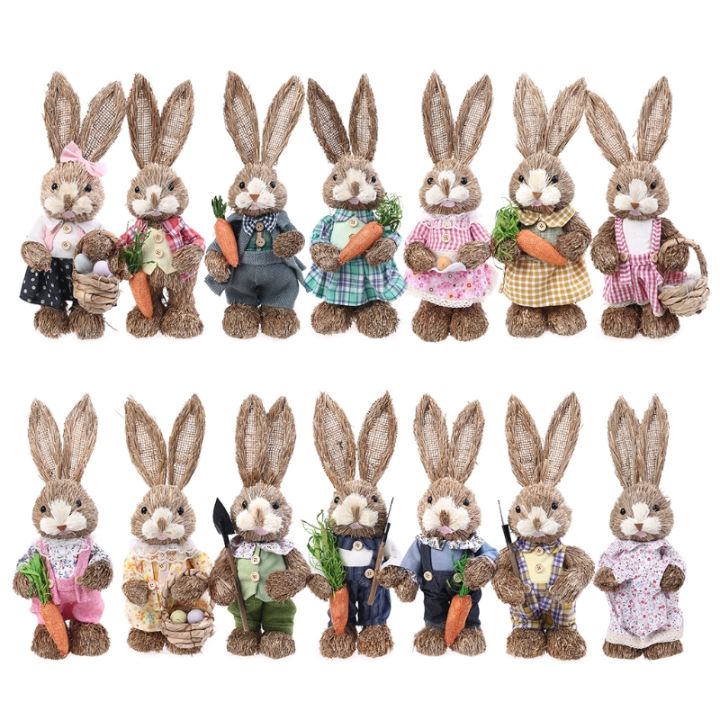 2021-new-artificial-straw-bunny-home-garden-rabbit-decoration-easter-theme-party-decor-easter-party-supplies