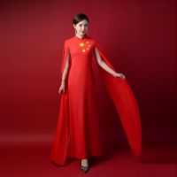 Chinese Cheongsam Dress Red Modern Qipao Dress For Women Long Cheongsam Chinese Traditional Dress China Clothing Plus Size Hanfu