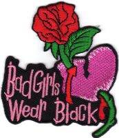 iron on patch Embroidery Bad Girls wear Black 7x7 cm Bad Girls ใส่สีดำ ตัวรีด เย็บติดผ้าประเทศไทย โลโก้ปัก มีกาวสำหรับรีด ตกแต่งเสื้อผ้า