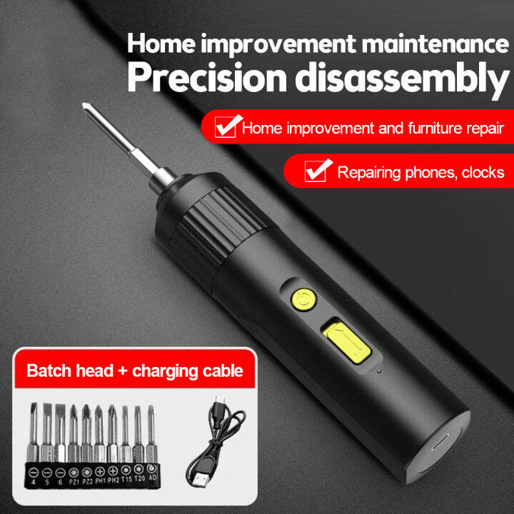 Aideepen 4V Cordless Electric Screwdriver Kit USB Rechargeable Lithium