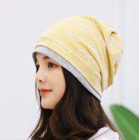 หมวกผ้าฝ้ายแบบสองชั้น ผ้าอเนกประสงค์ headscarf (สีเหลือง)