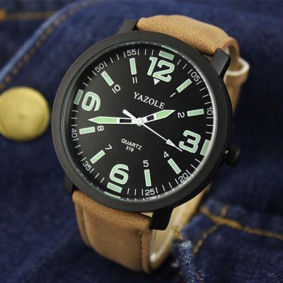 นาฬิกาข้อมือสำหรับผู้ชายไฟกลางคืนชายนาฬิกาหนังนาฬิกาสุดหรูนาฬิกาข้อมือธุรกิจลำลองนาฬิกาควอตซ์ผู้ชาย