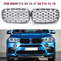 New For BMW F15 X5 Grille Front Replacement Kidney Grill Diamond Meteor Style Chrome Black For BMW X6 F16 2014-2018