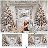 Mocsicka New Christmas Brick Wall Tree Party Wood Board Decor Theme Backdrop Photography Background XMAS Photocall Background