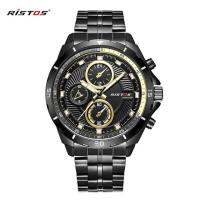 ⌚แบรนด์ริสทอส Reloj Masculino นาฬิกาสแตนเลสสตีลแท้นาฬิกาข้อมือทหารกีฬาสุดขีดสำหรับผู้ชายนาฬิกาควอตซ์9330