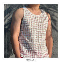 (MOJAVE) HOUNDTOOTH COTTON TANK TOP เสื้อกล้าม เสื้อกล้ามผ้าคอตต้อน เสื้อลายปัก เสื้อผ้าผู้ชาย เสื้อผ้าแฟชั่น