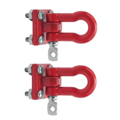 Metal Climbing Trailer Tow Hook Hooks Buckle, Winch Shackles Accessory for 1/10 Scale RC Crawler Truck D90 SCX10 Climbing Car,Red