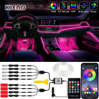 9 In 1 RGB LED Car Interior Ambient Lights Fiber Optic Strip With Foot Door Light Universal Neon Auto Decoration Atmosphere Lamp