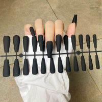 BEAUTYBIGBANG สีทึบความยาวปานกลาง Matte Super Long Ballet Nail Patch Trapezoidal Matte Wearing Nail Piece เล็บปลอม