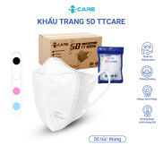 Combo 5 hộp  Khẩu trang 5D thời trang TT CARE dày dặn an toàn sức khỏe đạt