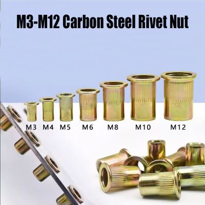5/10pcs M3 M4 M5 M6 M8 M10 M12 Carbon Steel Flat Countersunk Head Rivet Nut Insert Rivnut Nutsert for Screw Bolt