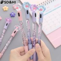 ❣┋✠ 1pc 0.5mm Kawaii Cat Claw Glowing Gel Pen Quicksand LED Light Pen Creative Stationery Student Signature Pens for Kids Girls Gift