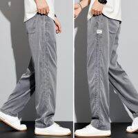 【CC】ↂ  Jeans Soft Mid-rise Breathable Hip Hop Straight Wide Leg Denim Pants  Men Dressing Up