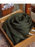 Real Silk Scarf Women Olive green 100 Pure Silk Wrap Echarpe Brand Natural Silk Scarves Printed Foulard Femme for Ladies