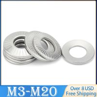 2/ 5/ 10/20/ 50pcs M3 M4 M5 M6 M8 M10 M12 M16 M20 Self Serrated Safety Washers Stainless Steel 304 Type Disc Spring Locking Coil Springs