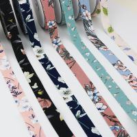 25mm Bow material for hair accessories Cotton lace Printed Ribbons Webbings DIY Lace Fabric Chiffon strip