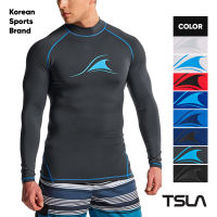 [TSLA] Mens UPF 50+ เสื้อแขนยาว Rash Guard, เสื้อว่ายน้ำ UV/SPF Quick Dry, เสื้อว่ายน้ำสำหรับเล่นเซิร์ฟ I ผู้ชาย I ชุดว่ายน้ำ I ยามฉุกเฉิน  (TM-MSR35)