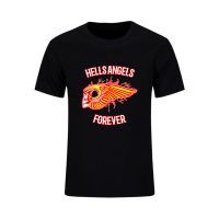 Amazing ชาย T เสื้อขนาดใหญ่สองด้าน Hells Angels Forever Essential Warrior เสื้อยืดผู้ชายเสื้อยืดกราฟิก Streetwear S-3XL