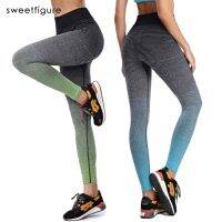 ผู้หญิง Leggings ร่างกายกางเกงหลากสีเสื้อผ้าออกกำลังกายยืดหยุ่นเอวสูงลาย Leggings ลดน้ำหนักยืดควบคุมกางเกงลำลอง