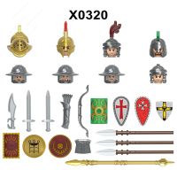 【CW】 Single Medieval Knight Gondor Fountain Guard Sword Lancers Head accessories Building Blocks toys Series 104 X0320