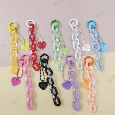 Colorful Jelly Acrylic Chain Keychain for Airpods Protective Case Pendant Bag Decoration Car Keyring Cute DIY Accessories Gfft Key Chains