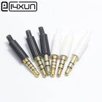 4 Pcs DIY Mini 3.5mm Stereo Headset Jack 3/4/5 Pole 3.5 Audio Plug Adaptor Connector White and Black Gold plated