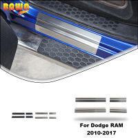 BAWA สแตนเลสประตูเกณฑ์แถบป้องกันงัวยามสำหรับ Dodge RAM 2010 2011 2012 2013 2014 2015 2016 2017ประดับ