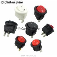 10PCS 15MM 16MM Diameter 2PIN RED White Black MINI ROUND Push Button rocker Switch ON/OFF power switches 3A/250V 6A/125V