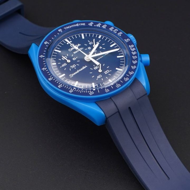 สายนาฬิกาข้อมือยางอินเตอร์เฟซปลายโค้ง20มม-สำหรับกลุ่มนาฬิกากีฬา-omega-ผู้ชายกันน้ำสำหรับผู้หญิง-moonswatch