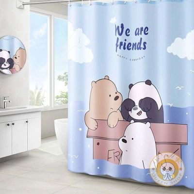 ❒ [Thickened]Shower Curtain Cartoon Pattern Curtian Waterproof and Mildew Proof 150x200cm/150x180 Bathroom with Pole
