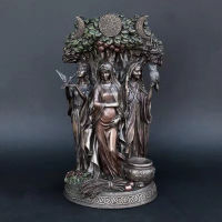 Celtic mythology Decoration Resin Statues Danu Irish Triple Goddess of The Tuatha De Danann Bronze Finish Statue 15*12*26cm GQ