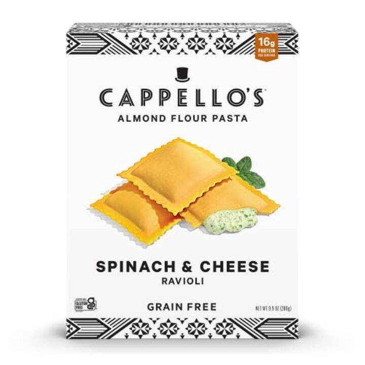 [PREORDER] Cappello's Almond Flour Pasta Grain Free Spinach & Cheese Ravioli 9.9 oz (ETA 2023