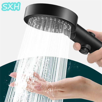 SXH สปริงเกอร์ฝักบัวแรงดันสูงสีดำสำหรับใช้ในครัวเรือนกรองมือถือแรงดันสูง5เกียร์ชุดฝนตกหัวฝักบัวอาบน้ำ