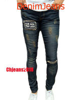 กางเกงยีนส์ผู้ชายขาเดพผ้ายืด กางเกงขายาว สกินนี่ยีนส์ DenimJeans (No.slimสนิม)