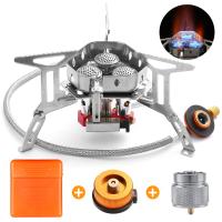 WindProof Camping Gas Stove Outdoor Tourist Burner Strong Fire Heater Tourism Cooker Portable Furnace Supplies Equipment Picnic