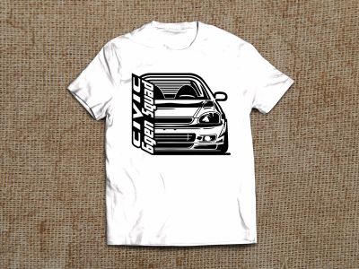 Quality T Shirts Men Japan Classic Car Civic 6Gen Squad Tshirt Mens Typer 6Rd Car Jdm Print