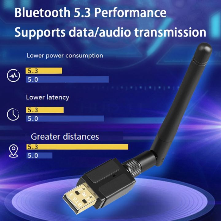 1-set-100m-external-antenna-usb-bluetooth-5-3-adapter-usb-bluetooth-transmitter-receiver-black