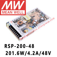 Mean Well ชุด RSP-200 Meanwell 5V 12V 15V 24V 48VDC 200วัตต์เอาต์พุตเดี่ยวพร้อมฟังก์ชั่น PFC แหล่งจ่ายไฟร้านค้าออนไลน์