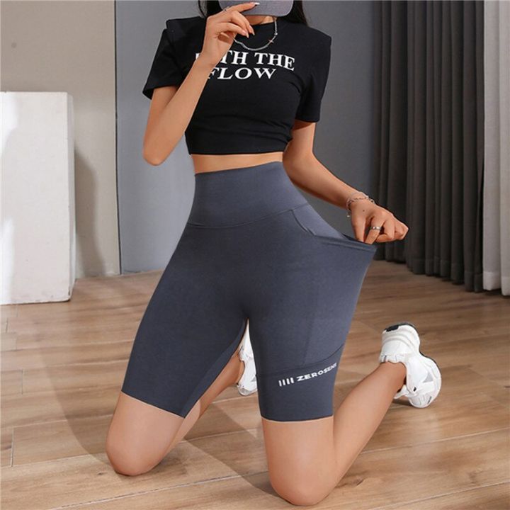 seamless-biker-shorts-women-fitness-casual-high-waist-fashion-summer-slim-knee-length-bottoms-black-cycling-shorts-streetwear