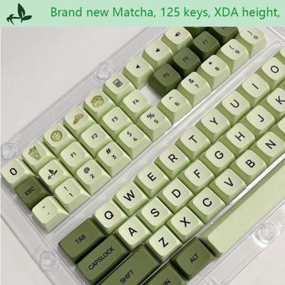 125 Keys PBT Keycaps Set Novelty- Matcha Keycaps Dye-Sublimation XDA Profile ForMX-Switches Mechanical Keyboard Keypad