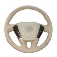 Hand-stitched Beige PU Artificial Leather Car Steering Wheel Covers for Nissan Teana Murano Z51 Elgrand Quest 2008-2015-2020